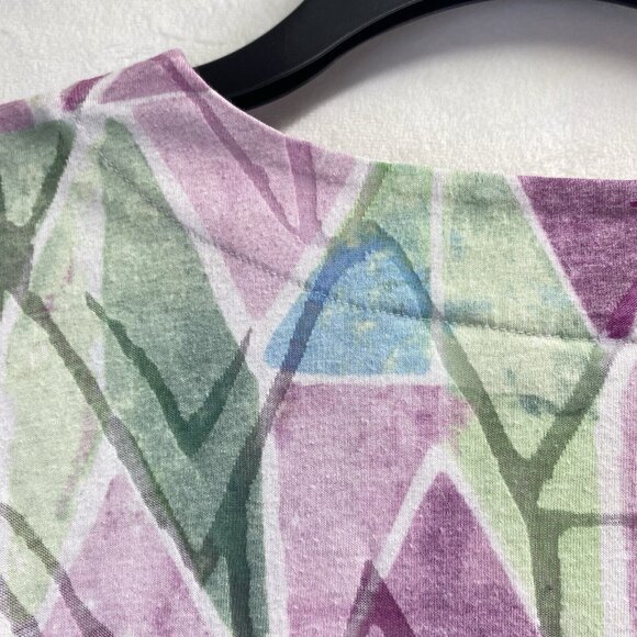 Alfred Dunner Studded VNeck Semi Sheer Short Sleeve Shirt Women Large Multicolor - Picture 3 of 13